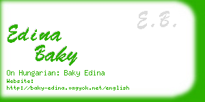 edina baky business card